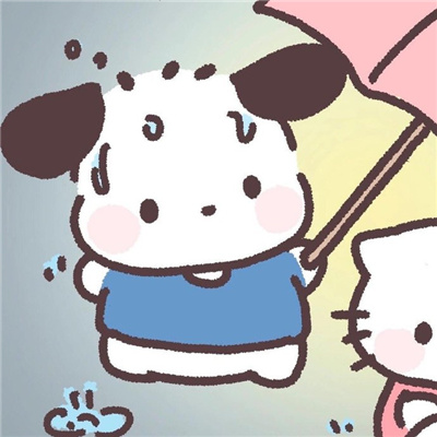 情侣头像卡通呆萌一对 qq卡通萌版青春校园情侣头像