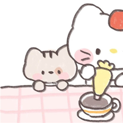 情侣头像卡通呆萌一对 qq卡通萌版青春校园情侣头像