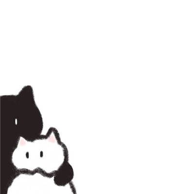 一只黑猫一只白猫的情侣头像🐾黑猫的情侣头像一左一右
