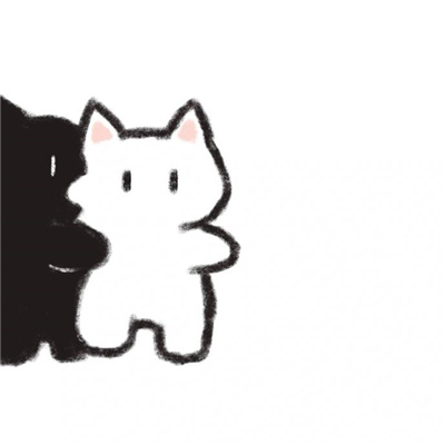 一只黑猫一只白猫的情侣头像🐾黑猫的情侣头像一左一右