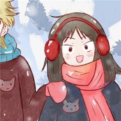 冬天情侣头像一男一女⛄精选温暖冬季的可爱动漫情头