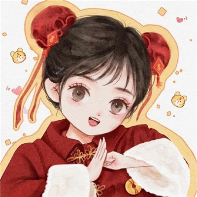 新年喜庆情侣头像一男一女🧧精选春节幸福动漫情头