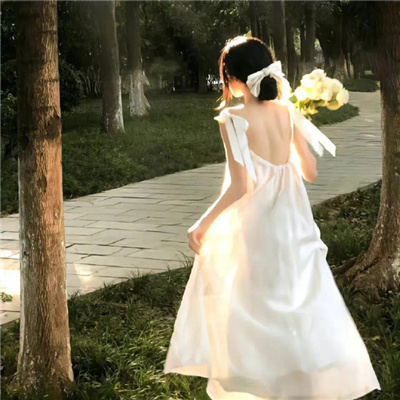 白裙氛围感背影女头合集👗把云朵穿在身上的温柔