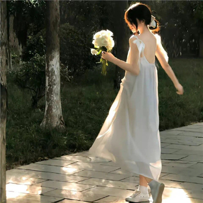 白裙氛围感背影女头合集👗把云朵穿在身上的温柔