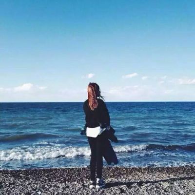 海边女生微信背影头像🌊时间证明爱的意境头像
