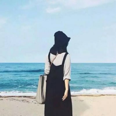 海边女生微信背影头像🌊时间证明爱的意境头像
