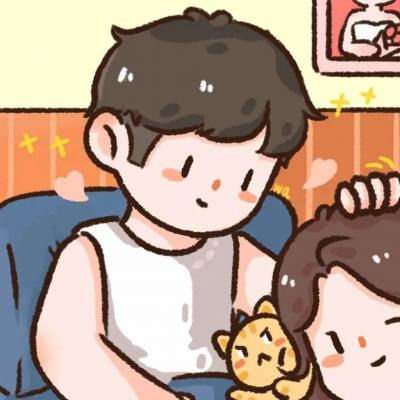 吸睛的小众不易撞一男一女情头 简约大方的卡通情侣头像图片2023