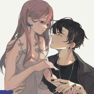 超级惊艳的手绘动漫情头 高冷霸气浪漫的动漫情头男女两张图片