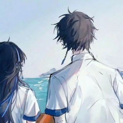 超级惊艳的手绘动漫情头 高冷霸气浪漫的动漫情头男女两张图片