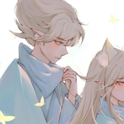 超级惊艳的手绘动漫情头 高冷霸气浪漫的动漫情头男女两张图片