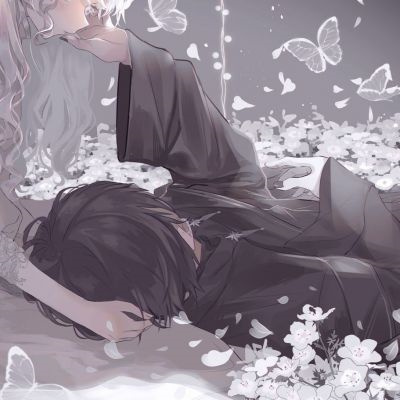 超级惊艳的手绘动漫情头 高冷霸气浪漫的动漫情头男女两张图片