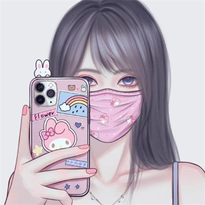 一组简单干净的高清手绘情头 手绘很高级的一男一女情侣头像图片