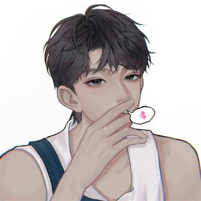 一组简单干净的高清手绘情头 手绘很高级的一男一女情侣头像图片