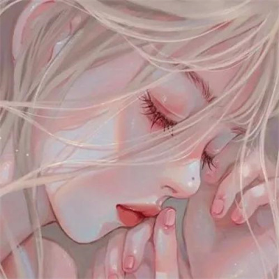 一组简单干净的高清手绘情头 手绘很高级的一男一女情侣头像图片