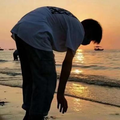 高清唯美的浪漫甜蜜微信情头 日落很有氛围感的双人情侣头像图片
