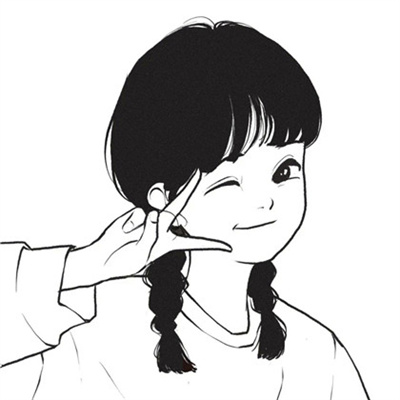 一男一女不容易发现的情头图片 简约耐看的独一无二手绘情侣头像