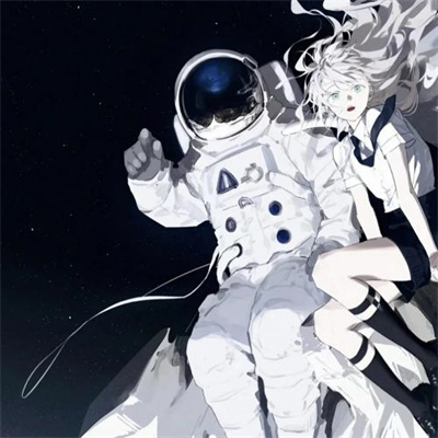 太空人卡通微信情头高级好看情头 不明显的宇航员太空人情侣头像