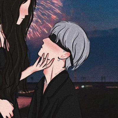 高质量日系ins风动漫情头图片 可爱超甜的动漫情侣头像一男一女