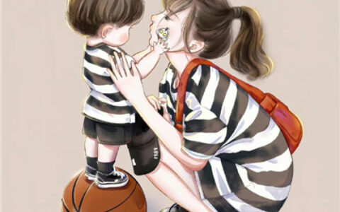 娘俩父女俩微信亲子头像最新 温馨有爱的一儿一女亲子卡通头像