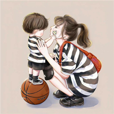 娘俩父女俩微信亲子头像最新 温馨有爱的一儿一女亲子卡通头像