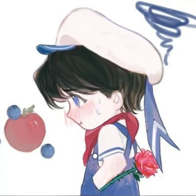 甜蜜互动虐死狗不明显情侣头像 超可爱的手绘动漫情侣头像