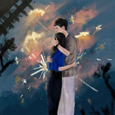皮又很俏皮的二次元情侣头像 手绘2022最新版一男一女卡通情头