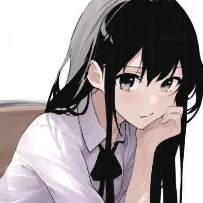 二次元卡通超级好看的黑白 极致温柔超级可爱的卡通动漫女生头像