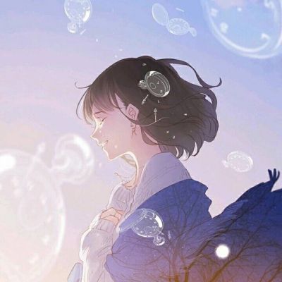 二次元卡通超级好看的黑白 极致温柔超级可爱的卡通动漫女生头像