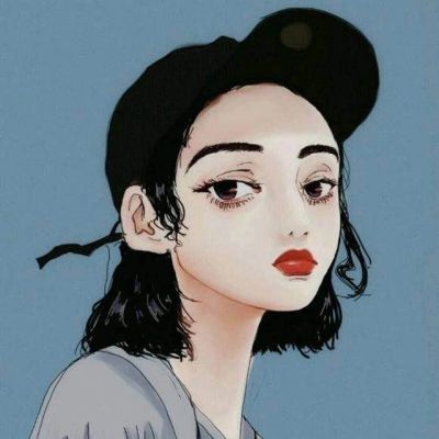 二次元卡通超级好看的黑白 极致温柔超级可爱的卡通动漫女生头像