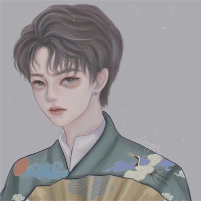 手绘情头简单可爱 手绘情侣头像一男一女分开