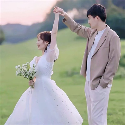 婚纱照情侣头像唯美 婚纱情头图片一对两张