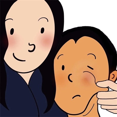 呆萌唯美情头图片 可爱情侣头像一左一右卡通配对