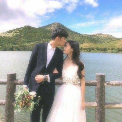 唯美婚纱情侣真人头像一对两张高清图片