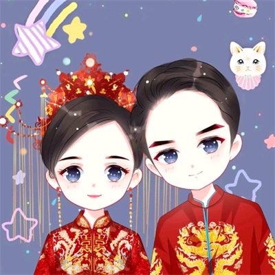 高清唯美清新手绘情侣头像图片大全
