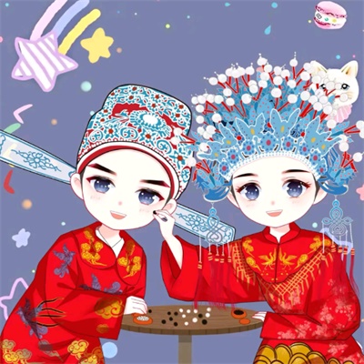 高清唯美清新手绘情侣头像图片大全