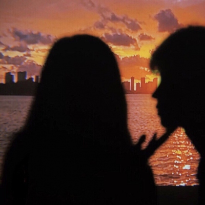高清好看的文艺情侣头像图片唯美 夕阳下的吻情侣头像文艺浪漫