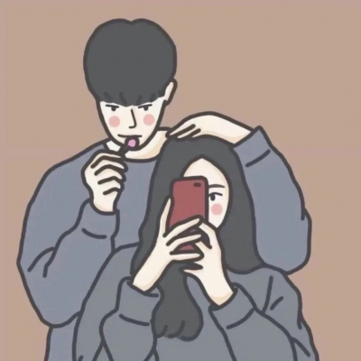 高清好看的手绘简约情头一左一右图片 情头手绘一左一右