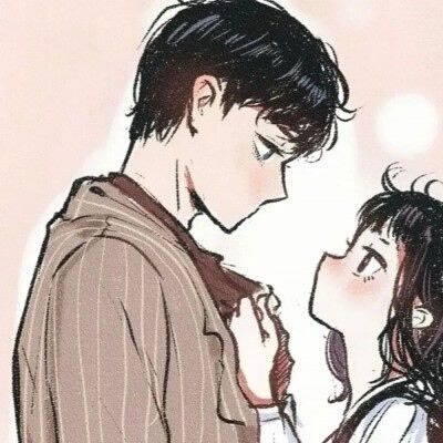 高清一对两张的动漫情侣浪漫亲吻头像图片 亲吻情侣头像动漫