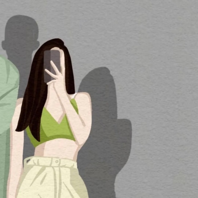 情侣卡通微信头像唯美手绘一男一女图片