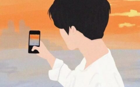 手机拍风景一男一女漫画情头图片