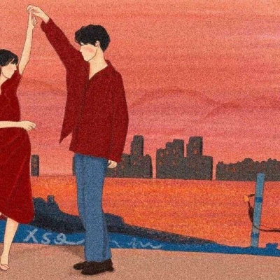 高清好看的情头简单手绘一左一右图片 手绘动漫情头一左一右