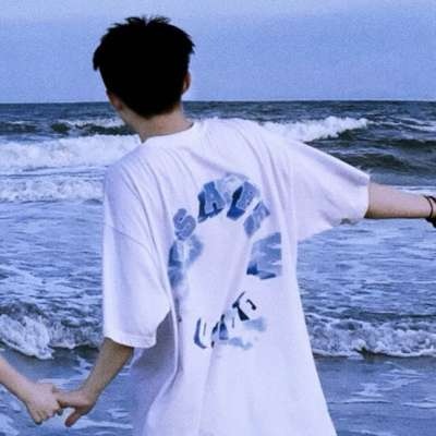 高清一左一右清新的蓝色系cp头像图片 蓝色风系情侣头像