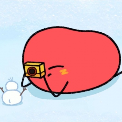 可爱红小豆情侣头像雪人图片
