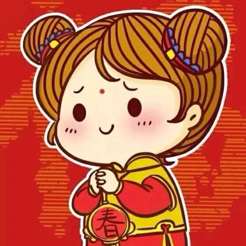 高清可爱新年主题的情侣头像图片 情侣头像新年一男一女