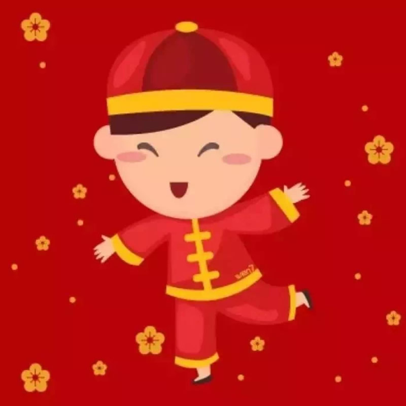 高清可爱新年主题的情侣头像图片 情侣头像新年一男一女