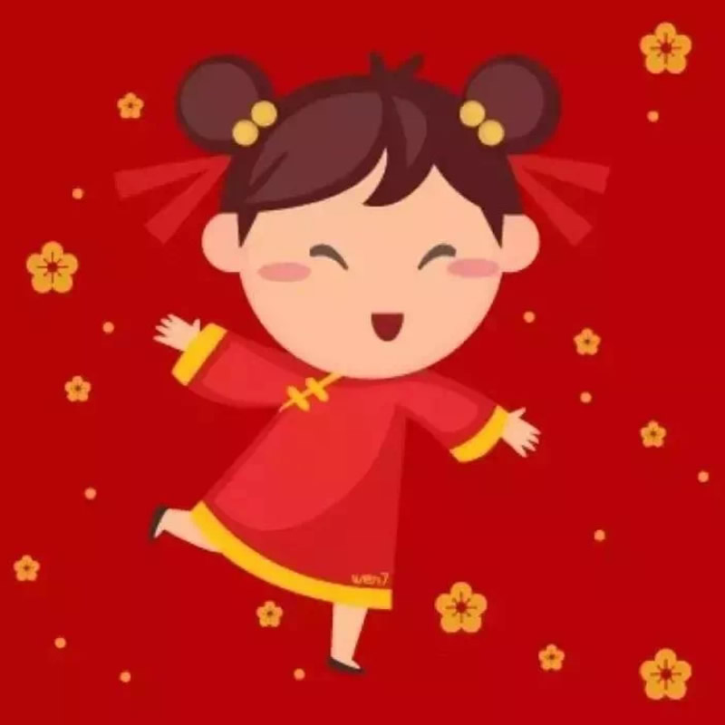 高清可爱新年主题的情侣头像图片 情侣头像新年一男一女