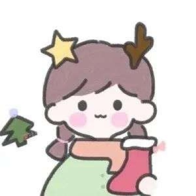 高清一左一右的圣诞节情侣头像二次元图片 情侣头像可爱圣诞节