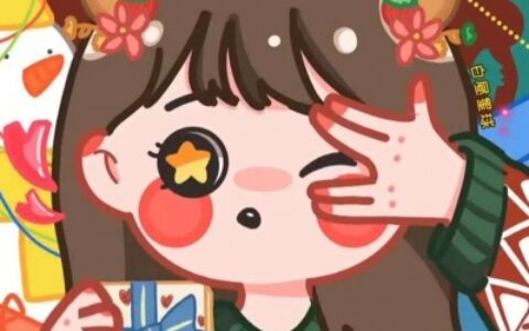 高清一男一女的可爱圣诞帽动画情侣头像图片 抖音情侣头像圣诞