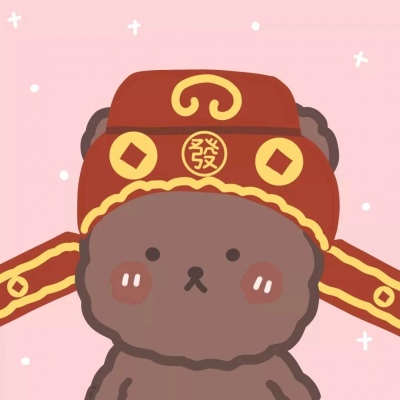 高清红色喜庆情侣头像一男一女卡通图片 新年情头可爱一对