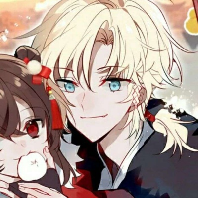 一男一女红红火火过年情侣头像 新年喜庆情侣头像图片